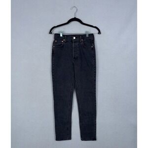 Denim Forum Jeans Womens 24 Yoko High Rise Slim Black High Waisted Minimalist
